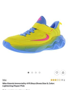 Nike Giannis Immortality 4 PS Shoes, Color:
Lightening/Hyper Pink